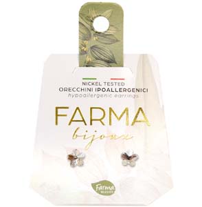 FARMA BIJOUX - Υποαλλεργικά Σκουλαρίκια Κρύσταλλα Λουλούδια 5mm (BE210C01) 1 Ζευγάρι