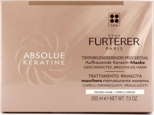 RENE FURTERER - Absolue Keratine Μάσκα Απόλυτης Αναδόμησης για Κατεστραμμένα & Εύθραυστα Μαλλιά με Χονδρή Τρίχα 200ml