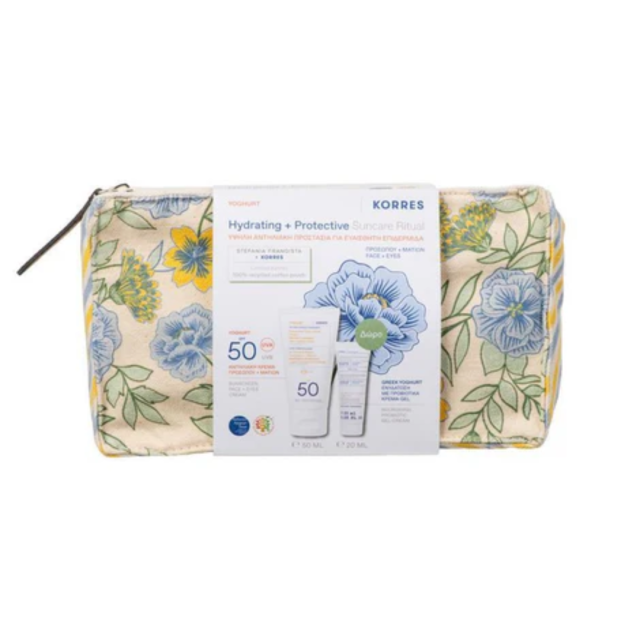 KORRES - Promo Hydrating + Protective Suncare Ritual - Γιαούρτι Αντηλιακή Κρέμα Προσώπου & Ματιών SPF50+ 50 ml & Δώρο Ελληνικό Γιαούρτι Ενυδάτωση με Προβιοτικά Κρέμα-Gel 20ml