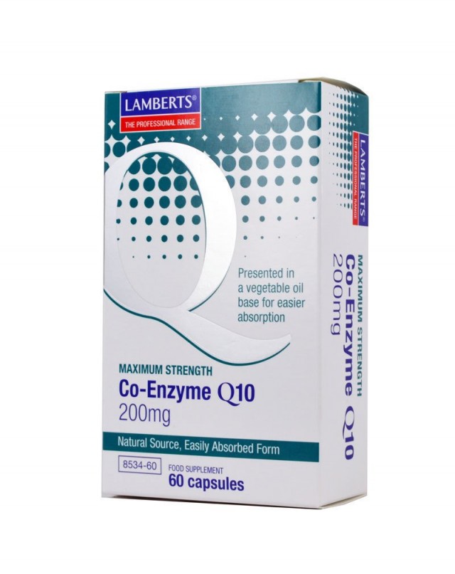 LAMBERTS - Co-Enzyme Q10 200mg - Συμπλήρωμα Διατροφής με Συνένζυμο Q10 , 60caps
