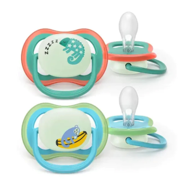 AVENT - Ultra Air Nighttime Ορθοδοντικές Πιπίλες Σιλικόνης Νυκτός 6-18m mixed 2τμχ