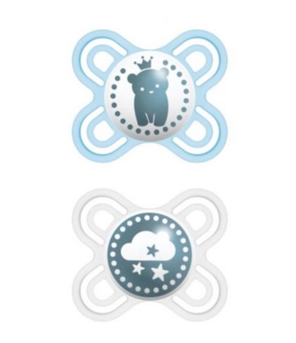MAM - Πιπίλα Perfect Start Σιλικόνης Grey White 0-2m+ 2 Τεμάχια
