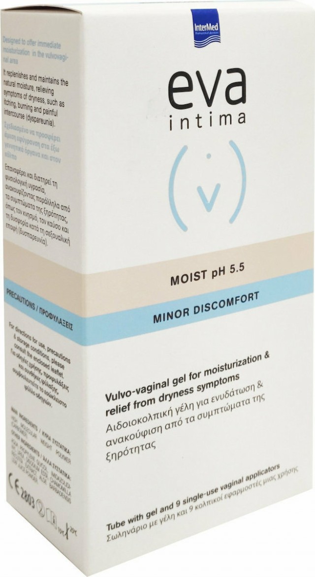 INTERMED - EVA Intima Moist Ph5.5 Minor Discomfort Ενυδατική Γέλη Για Την Κολπική Ξηρότητα 9 Προγεμισμένοι Εφαρμοστές