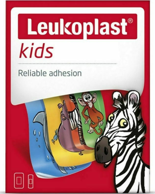 LEUKOPLAST - Kids Παιδικά Αυτοκόλλητα Επιθέματα Για Μικροτραυματισμούς με Ζωάκια σε 2 Μεγέθη 12τμχ