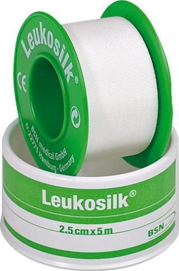 LEUKOSILK - Αυτοκόλλητη Επιδερμική Ταινία από Συνθετικό Μετάξι, 2,5cm x 4,6m