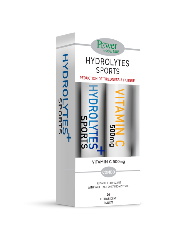 POWER HEALTH - Promo Hydrolytes Sports Stevia Ηλεκτρολύτες 20 Αναβράζοντα Δισκία - ΔΩΡΟ Vitamin C 500mg 20 Αναβράζοντα Δισκία