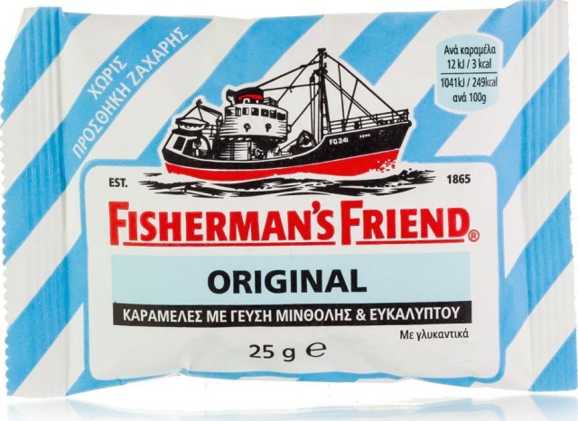 FISHERMANS FRIEND - Original Μπλε Μέντα Ευκάλυπτος για τον Ερεθισμένο Λαιμό & το Βήχα 25gr