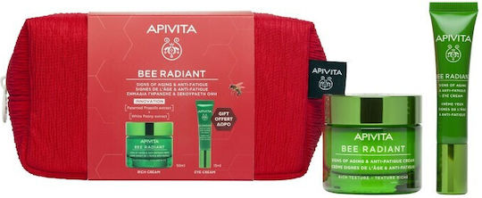 APIVITA - Promo Bee Radiant Signs of Aging & Anti-Fatigue Κρέμα Πλούσιας Υφής για Σημάδια Γήρανσης & Ξεκούραστη Όψη 50ml & Δώρο Bee Radiant Κρέμα Ματιών 15ml & Νεσεσέρ