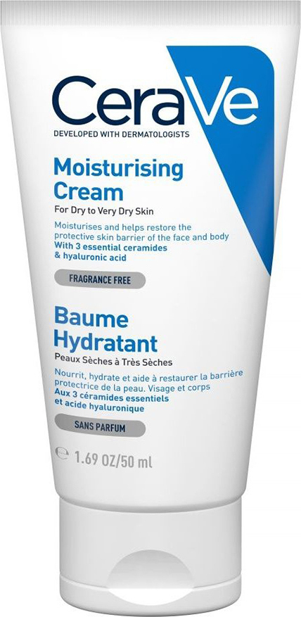 CERAVE - Moisturizing Cream, Ενυδατική Κρέμα για Ξηρό/Πολύ Ξηρό Δέρμα 50ml