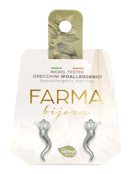 FARMA BIJOUX - Υποαλλεργικά Σκουλαρίκια Κρύσταλλα Lucky Horn 12mm 1 Ζευγάρι