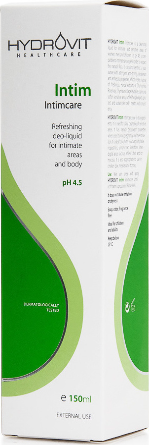 HYDROVIT - Intim Intimcare Soap Ph4.5 - Υγρό Καθαρισμού Της Ευαίσθητης Περιοχής & Του Σώματος 150ml