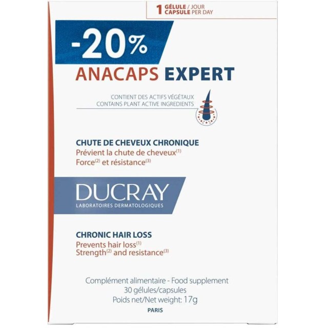 DUCRAY - Anacaps Expert Συμπλήρωμα Διατροφής για την Χρόνια Τριχόπτωση 30caps