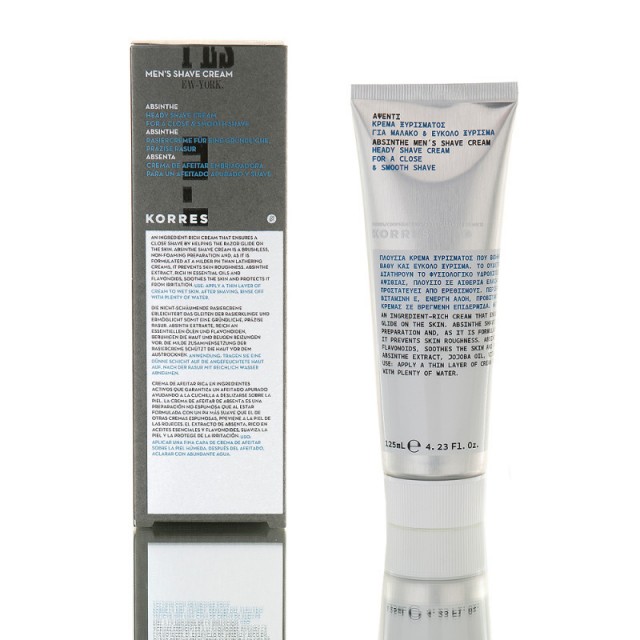 KORRES - Mens Shave Cream Κρέμα Ξυρίσματος με Εκχύλισμα από Αψέντι, 125ml
