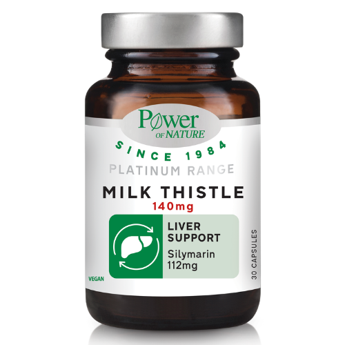 POWER HEALTH - Platinum Range Milk Thistle 140mg για την Δυσπεψία & το Φούσκωμα 30 Φυτικές Κάψουλες