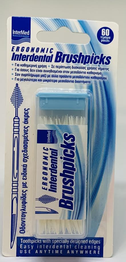 INTERMED - Interdental Brushpicks Μεσοδόντιες Οδοντογλυφίδες 60τμχ