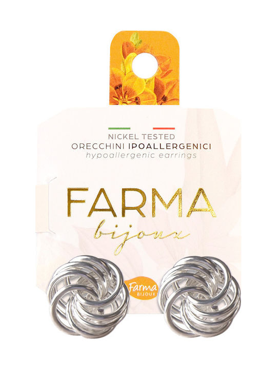 FARMA BIJOUX - Υποαλλεργικά Σκουλαρίκια Φωλιά Ασημί 15mm 1 Ζευγάρι