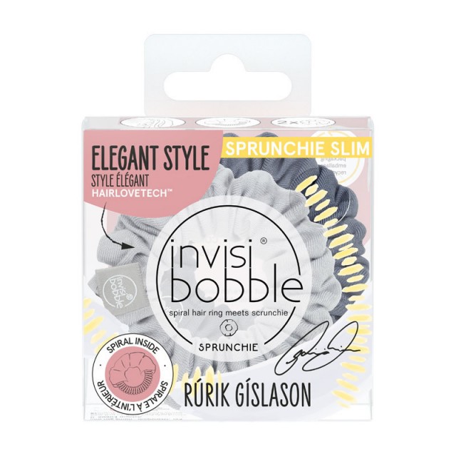 INVISIBOBBLE - Sprunchie Slim Rurik Gislason Λαστιχάκι Μαλλιών Γκρι 2τμχ