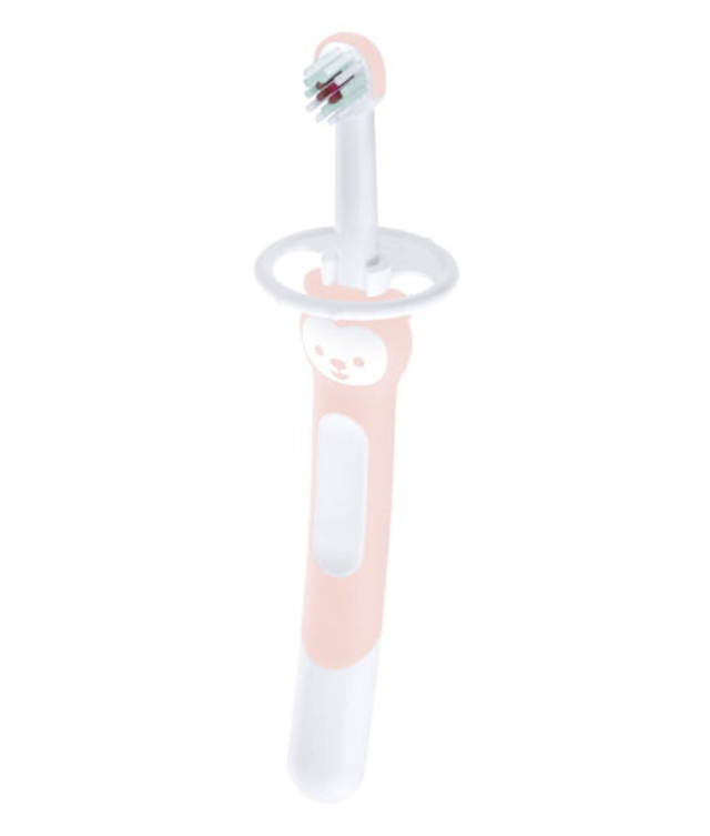 MAM - Training Brush Εκπαιδευτική Οδοντόβουρτσα Με Ασπίδα Προστασίας 5+ Μηνών 605G Ροζ 1 τμχ
