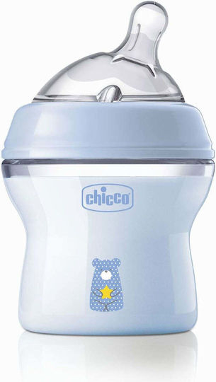 CHICCO - Natural Feeling Πλαστικό Μπιμπερό Κατά των Κολικών με Θηλή Σιλικόνης 150ml για 0+ μηνών Γαλάζιο