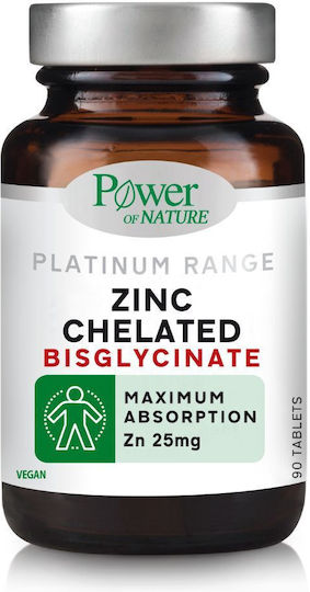 POWER HEALTH - Platinum Range Zinc Chelated Bisglycinate 25mg 90tabs