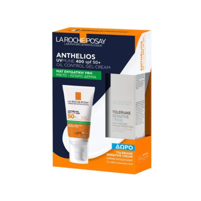 LA ROCHE POSAY - Promo Anthelios Uvmune 400 Oil Control Gel-Cream SPF50+ 50 ml + Δώρο Toleriane Sensitive Cream Κρέμα Ενυδάτωσης 15 ml