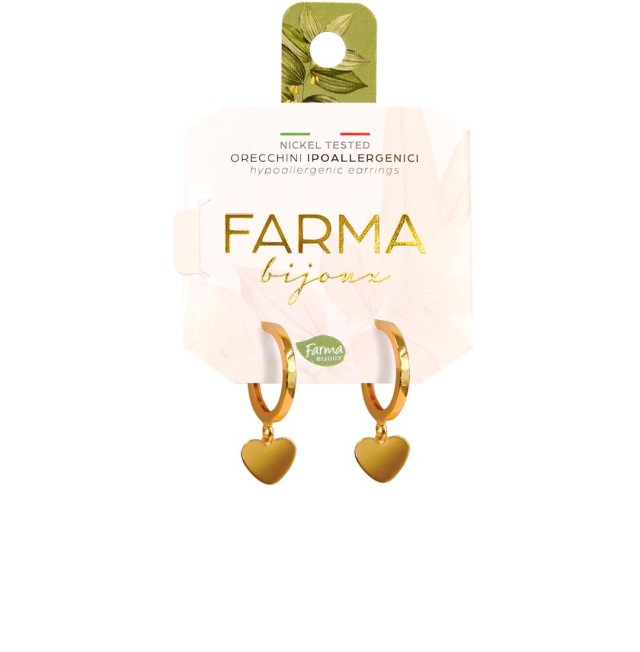 FARMA BIJOUX - Υποαλλεργικά Σκουλαρίκια Κρεμαστά Επιχρυσωμένα Με Καρδιές 16,0mm (BECG556-16M) 1 Ζευγάρι