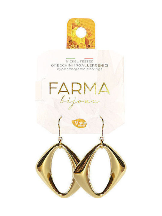 FARMA BIJOUX - Υποαλλεργικά Σκουλαρίκια Χρυσός Ρόμβος 42mm 1 Ζευγάρι