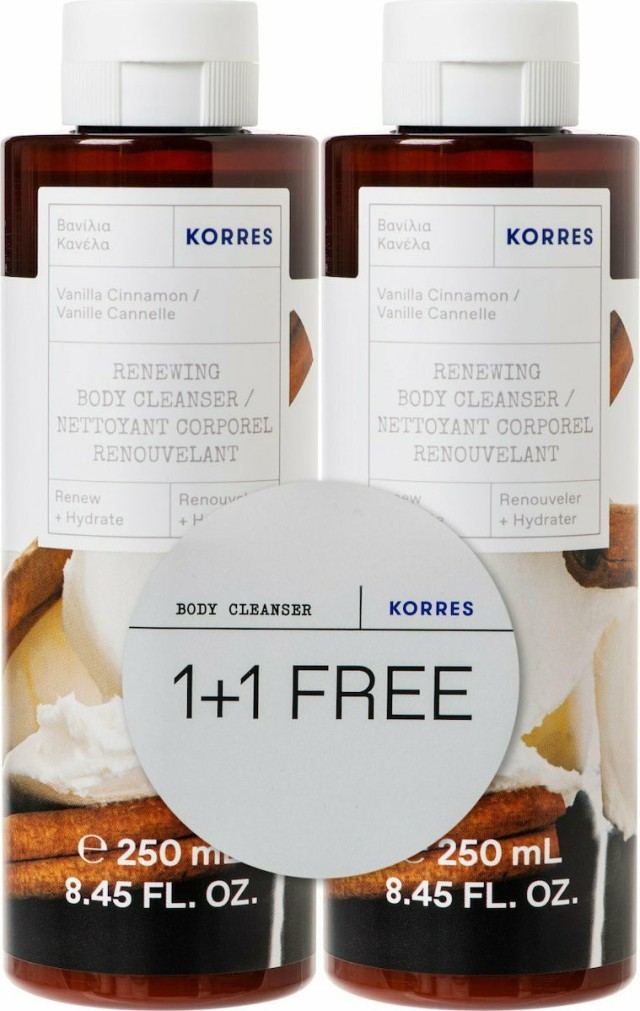KORRES - Promo Renewing Body Cleanser Vanilla Cinnamon 2x250ml