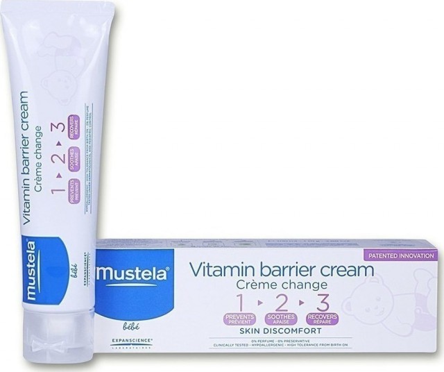 MUSTELA - Vitamin Barrier Creme Change 1-2-3 Καθημερινή Κρέμα για την Αλλαγή της Πάνας, 100ml