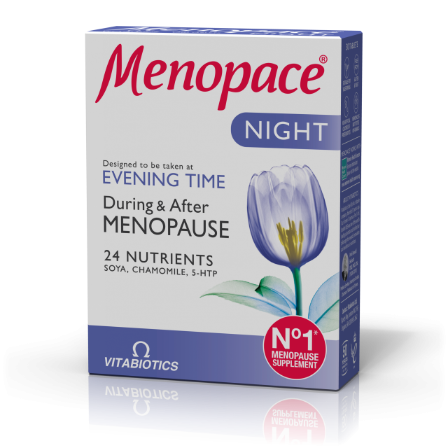 VITABIOTICS - Menopace Night Συμπλήρωμα Διατροφής για την Εξάλειψη των Νυχτερινών Συμπτωμάτων της Εμμηνόπαυσης 30tabs