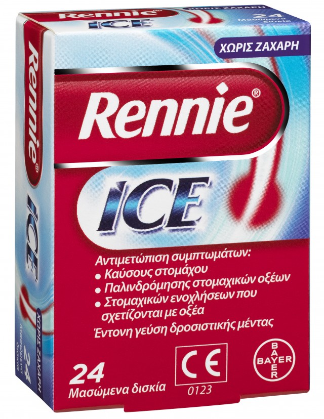 BAYER- RENNIE Ice Συμπλήρωμα Διατροφής Για Την Πέψη 24 Μασώμενα Δισκία