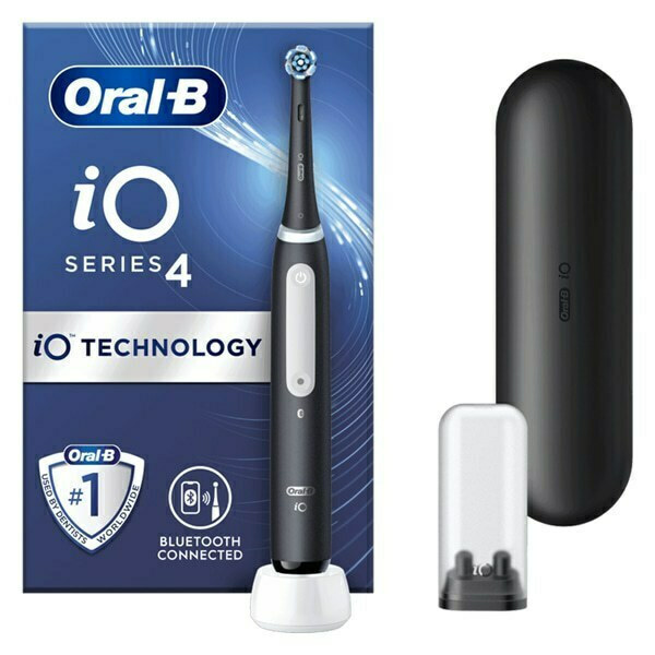 ORAL-B - IO Series 4 Magnetic Black Ηλεκτρική Οδοντόβουρτσα με Αισθητήρα Πίεσης και Θήκη Ταξιδίου 1τμχ