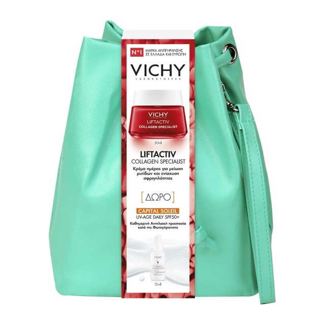 VICHY - Promo Liftactiv Collagen Specialist Κρέμα Ημέρας 50ml & Αντηλιακό Προσώπου UV Age Daily SPF50+ 15ml σε Μοντέρνο Τσαντάκι