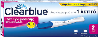 CLEARBLUE - Διπλό Τεστ Εγκυμοσύνης Γρήγορης Ανίχνευσης 2τμχ