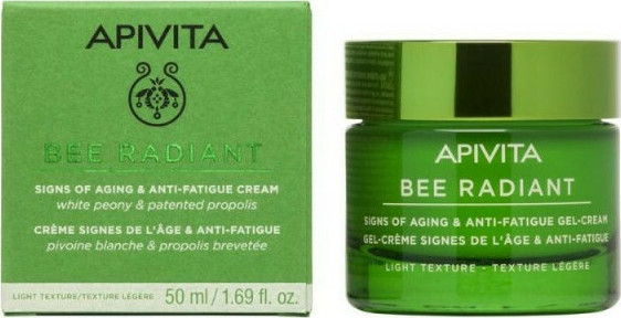 APIVITA - Bee Radiant Κρέμα Gel Λευκή Παιώνια & Πατενταρισμένη Πρόπολη Ελαφριάς Υφής Για Σημάδια Γήρανσης 50ml