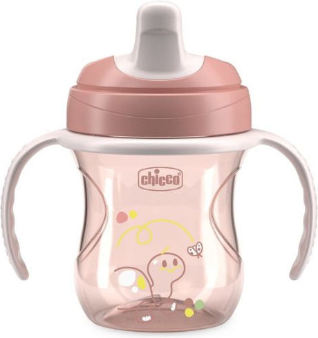 CHICCO - Training Cup Εκπαιδευτικό Κύπελλο για 6m+ με Λαβές Natural Pink 200ml