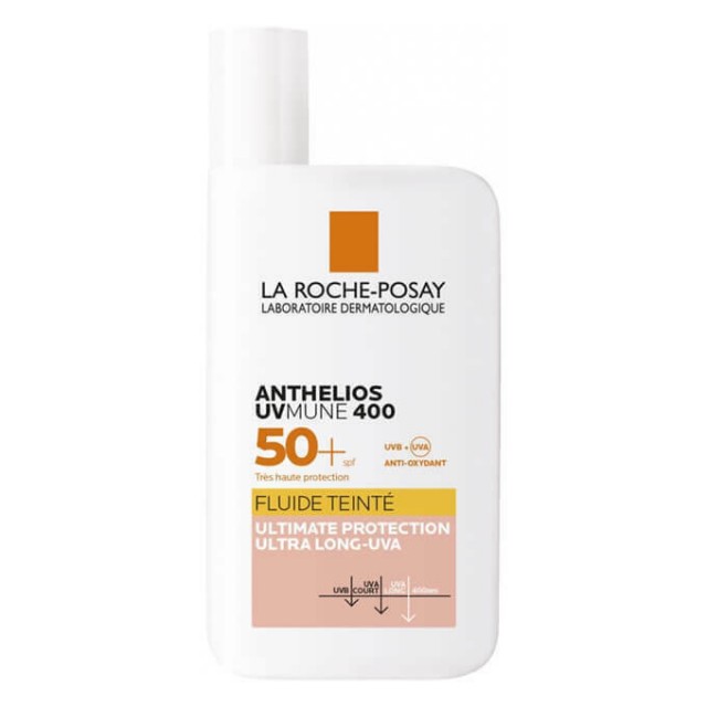 LA ROCHE POSAY - Anthelios UVmune 400 Tinted Fluid SPF50+ Αντηλιακή Κρέμα Προσώπου με Χρώμα 50ml