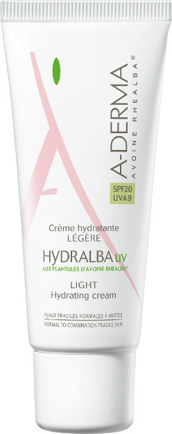 A-DERMA - Hydralba UV SPF20 Cream Legere Ενυδατική Κρέμα Προσώπου Ελαφριάς Υφής Για Θαμπή - Αφυδατωμένη Επιδερμίδα 40ml