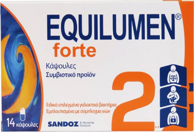 EQUILUMEN - Forte Sandoz Συμπλήρωμα Διατροφής Με Συμβιωτικά Για Ενήλικες 14 Κάψουλες