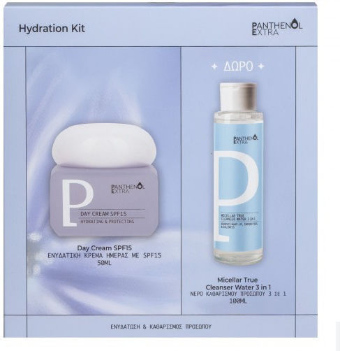 PANTHENOL EXTRA - Promo Hydration Kit - Ενυδατική Κρέμα Ημέρας με SPF15 50ml & Δώρο Νερό Καθαρισμού Προσώπου 3in1 100ml