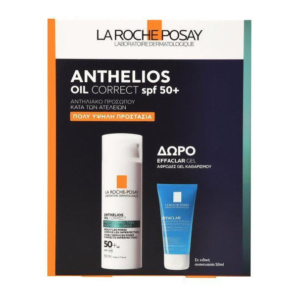 LA ROCHE POSAY - Promo Anthelios Oil Correct SPF50+ Αντηλιακό Προσώπου για τις Ατέλειες 50ml & Δώρο Effaclar Gel Καθαρισμού 50ml