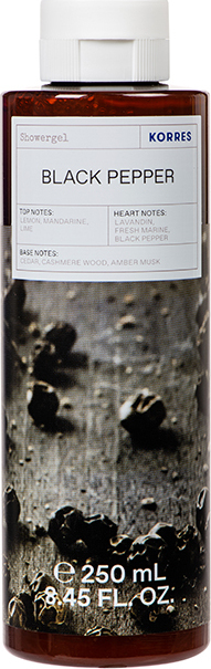 KORRES - Black Pepper Showergel Ενυδατικό Αφρόλουτρο 250ml