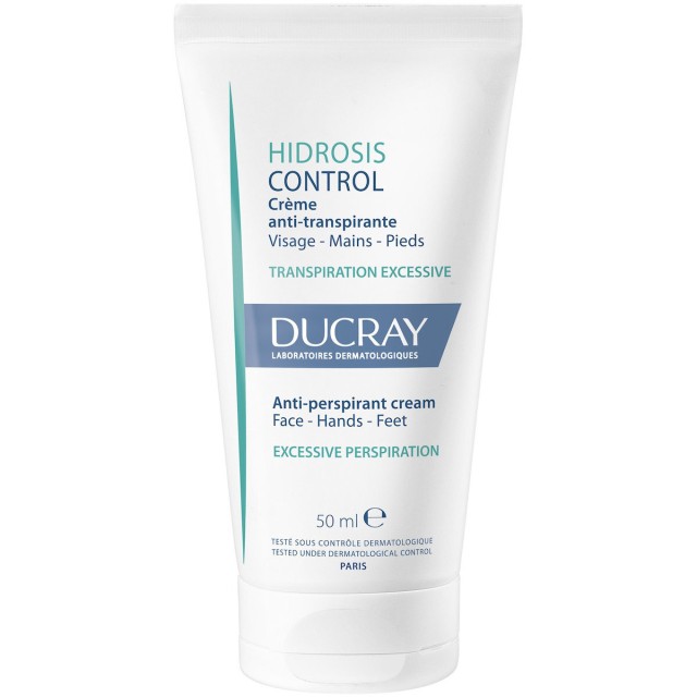 DUCRAY - Hidrosis Control Anti-Perspirant Cream Αντιιδρωτική & Αποσμητική Κρέμα για Πρόσωπο, Χέρια & Πόδια 50ml