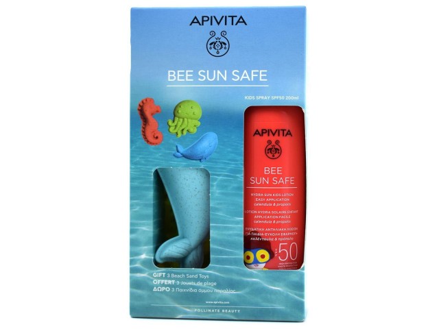 APIVITA - Promo  Bee Sun Safe Kids Spray Spf50 Παιδική Ενυδατική Αντηλιακή Λοσιόν Spray με Δείκτη Υψηλής Προστασίας 200ml & Δώρο Παιχνίδια
