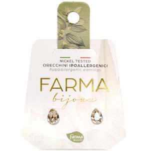 FARMA BIJOUX - Υποαλλεργικά Σκουλαρίκια Κρύσταλλα Σταγόνες 6mm (BE47C01) 1 Ζευγάρι