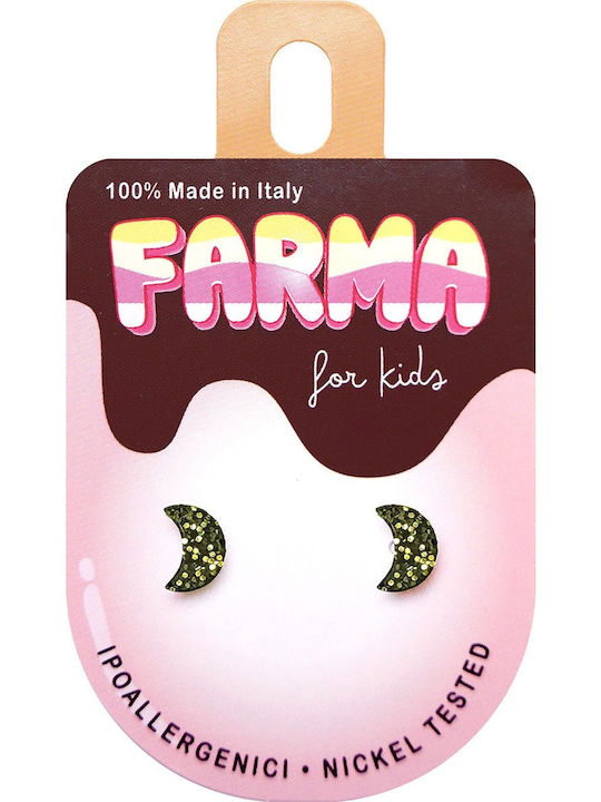 FARMA BIJOUX - Υποαλλεργικά Σκουλαρίκια for Kids Glitter Half Moon (L11) 1 Ζευγάρι