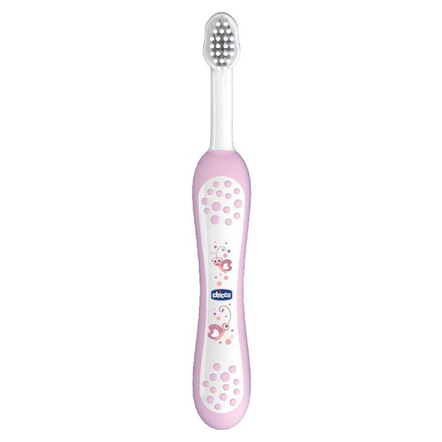 CHICCO - Toothbrush 6m+, Οδοντόβουρτσα Για Βρέφη Ροζ  1 τμχ
