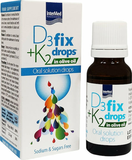 INTERMED - D3 + K2 Fix Drops in Olive Oil Πόσιμο Διάλυμα σε Σταγόνες 12ml