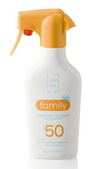 LAVISH CARE - Family Sunscreen Milk Spray Face & Body SPF50 - Αντηλιακό Γαλάκτωμα Προσώπου και Σώματος 300ml