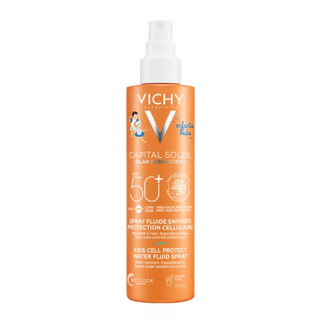 VICHY - Capital Soleil Cell Protect Water Fuid Spray SPF50+ Αντηλιακό Γαλάκτωμα για Πρόσωπο και Σώμα 200ml